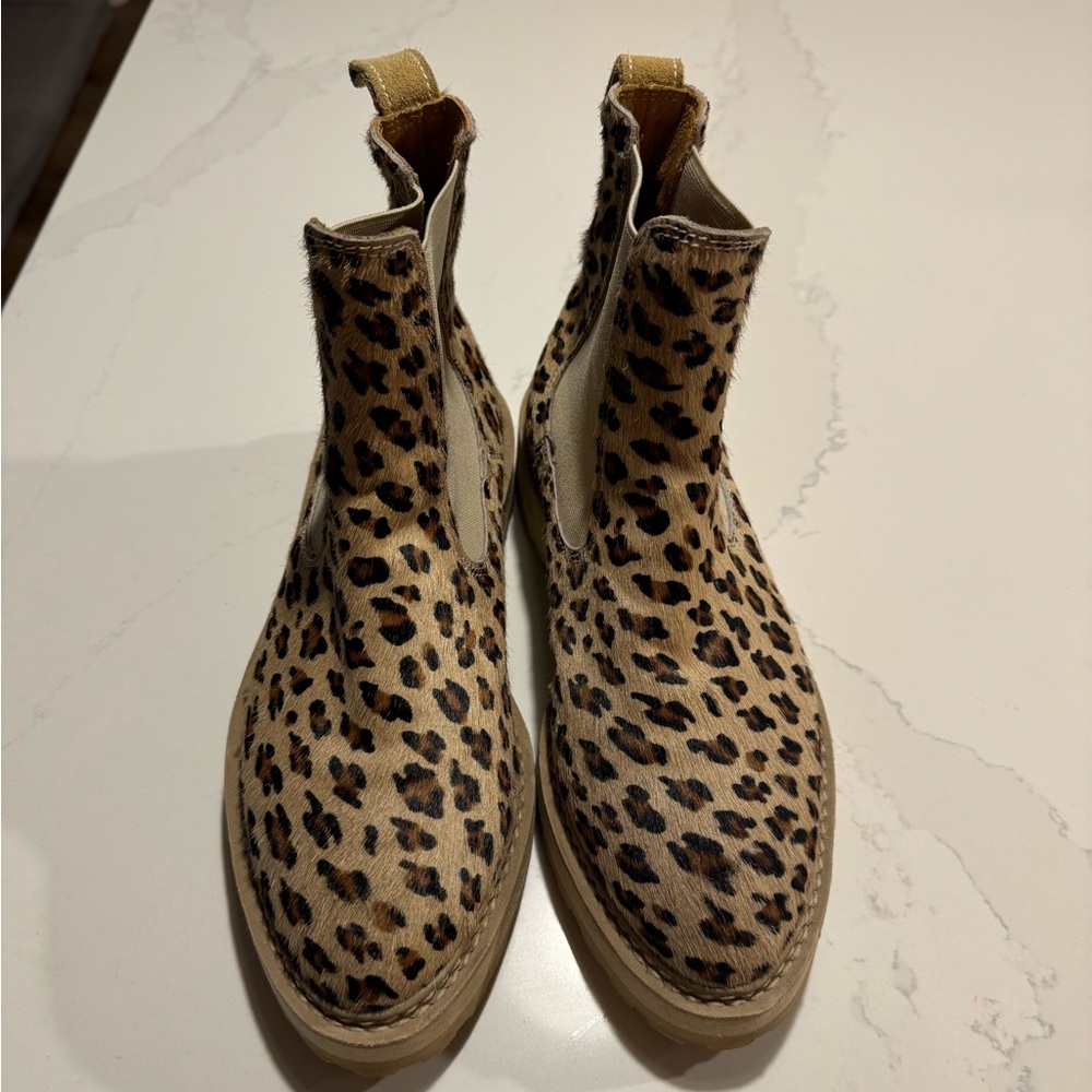 Diemme italian designer Calfskin animal print Chelsea Boots size 6.5 women